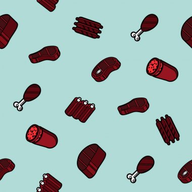 Et rengi anahat izometrik desen. Vektör çizim, Eps 10