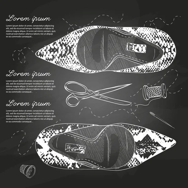 Vektör çizimi kadın sürüngen deri ayak stilettos bir tebeşir tahtaya çekti.