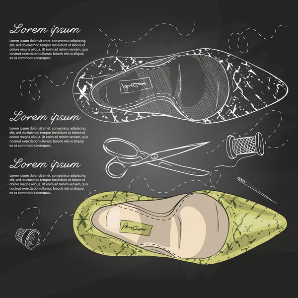 Vektör çizim kadın sürüngen deri stiletto pompalar tebeşir tahtası