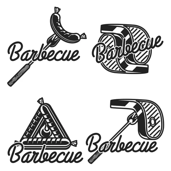 Emblemas Barbacoa Vintage Restaurante Grill Carga Ilustración Vectorial Eps — Vector de stock