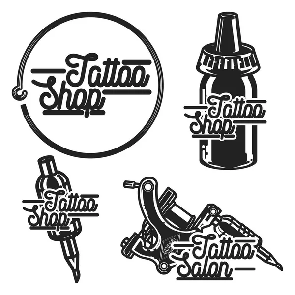 Vintage Tatuagem Loja Emblemas Ilustração Vetorial Eps — Vetor de Stock