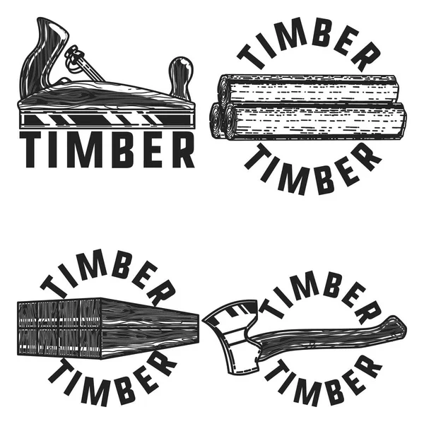 Vintage Timber Emblems Design Elements Vector Illustration Eps — Stock Vector