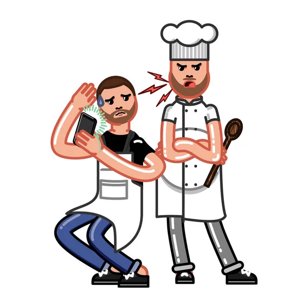Chef Croquis Main Illustration Vectorielle Spe — Image vectorielle