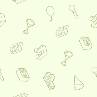 Parti anahat izometrik desen. Vektör çizim, Eps 10