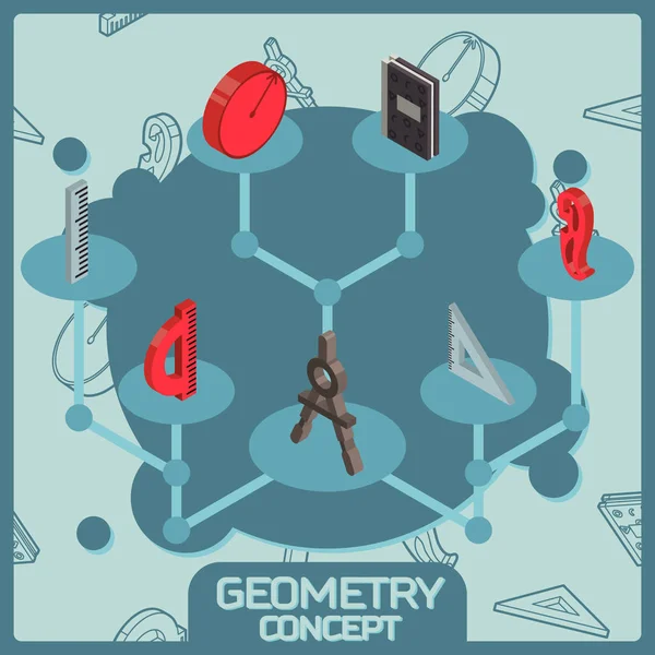 Geometrie Farbe Isometrisches Konzept Symbole Vektor Illustration Folge — Stockvektor