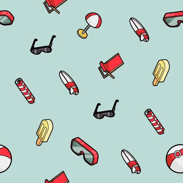 Plaj renk anahat izometrik desen. Vektör çizim, Eps 10