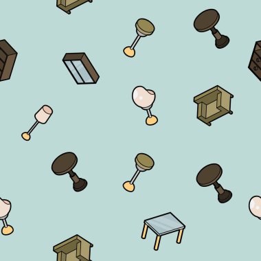 İç renk anahat izometrik desen. Vektör çizim, Eps 10