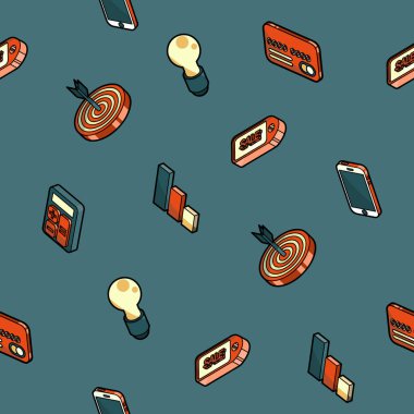 Pazarlama renk anahat izometrik desen. Vektör çizim, Eps 10