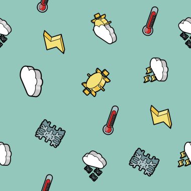 Hava renk anahat izometrik desen - sembol koleksiyonu. Vektör çizim, Eps 10