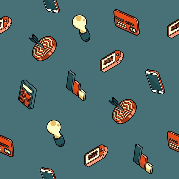 Pazarlama renk anahat izometrik desen. Vektör çizim, Eps 10