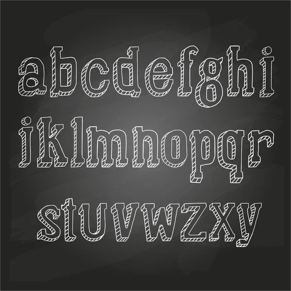 Small Letters Hand Drawn Chalkboard Vector Illustration Eps — Stock Vector