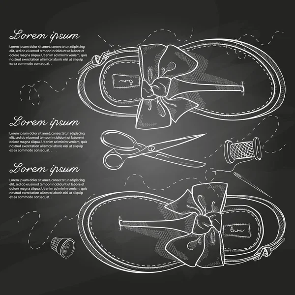 Vektör çizimi kadın tebeşir tahtası bir yay ile floplar flip