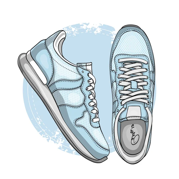 Διάνυσμα Γυναικεία Δερμάτινα Sneakers Της Ash Συνδυασμό Πλέγμα — Διανυσματικό Αρχείο