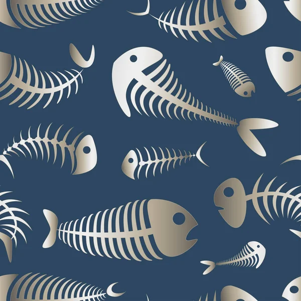 Fishbone Set Pattern Vector Illustration Eps — Stock Vector