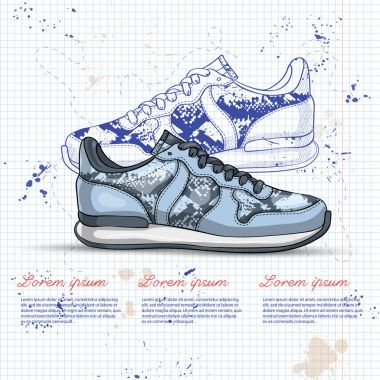 Moda vektör kroki Bayan Ayakkabı.