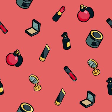 Kozmetik renk anahat izometrik desen