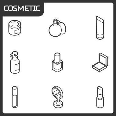 Kozmetik anahat izometrik simgeler