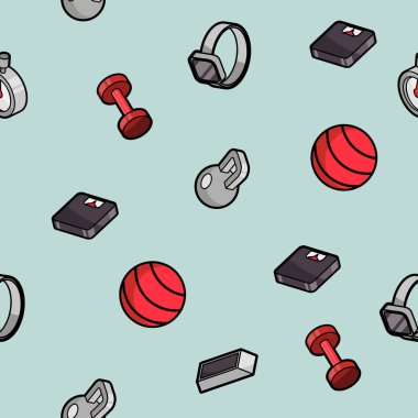 Fitness renk anahat izometrik desen