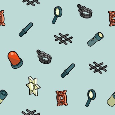 Polis renk anahat izometrik desen