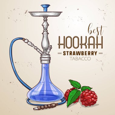 Vektör el çekilmiş nargile