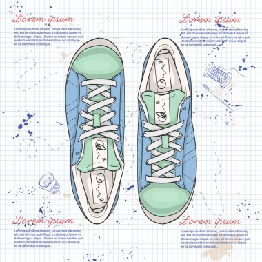 Moda vektör kroki Bayan Ayakkabı.