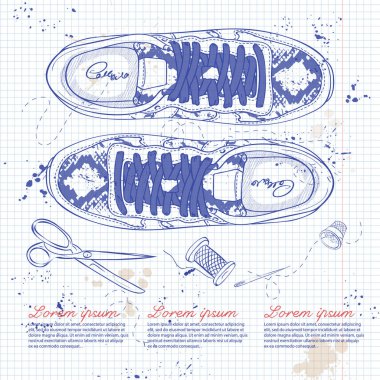 Moda vektör kroki Bayan Ayakkabı.