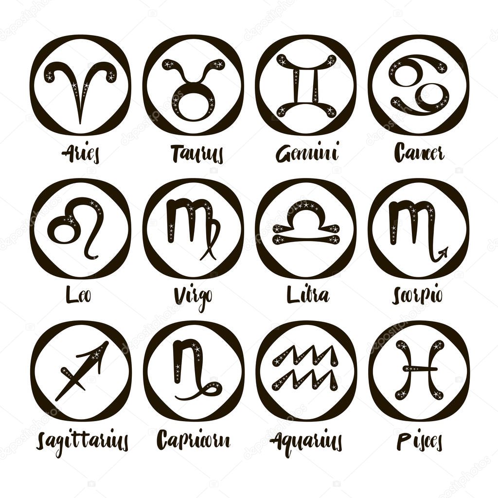 Zodiac icon set vector sign