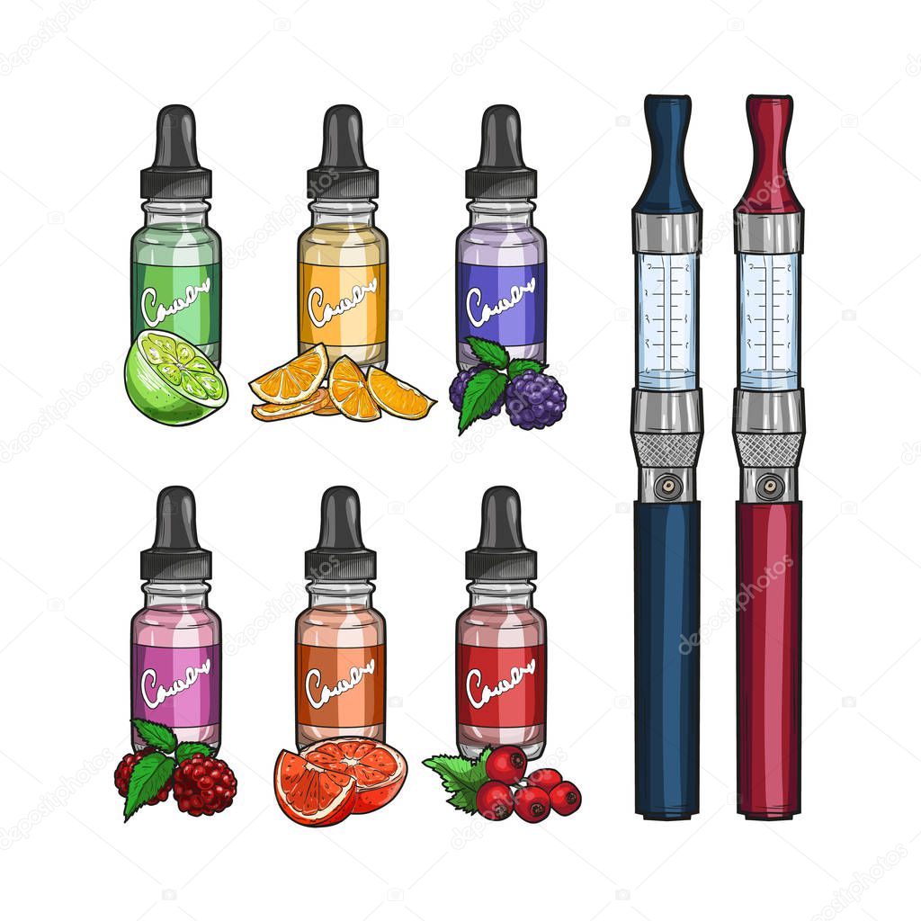 Vector vape pen with juice to fill EPS 10