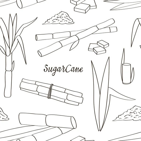 Suikerriet pictogrammen patroon — Stockvector