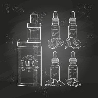 Vektör elektronik sigara vape kalem ayarla