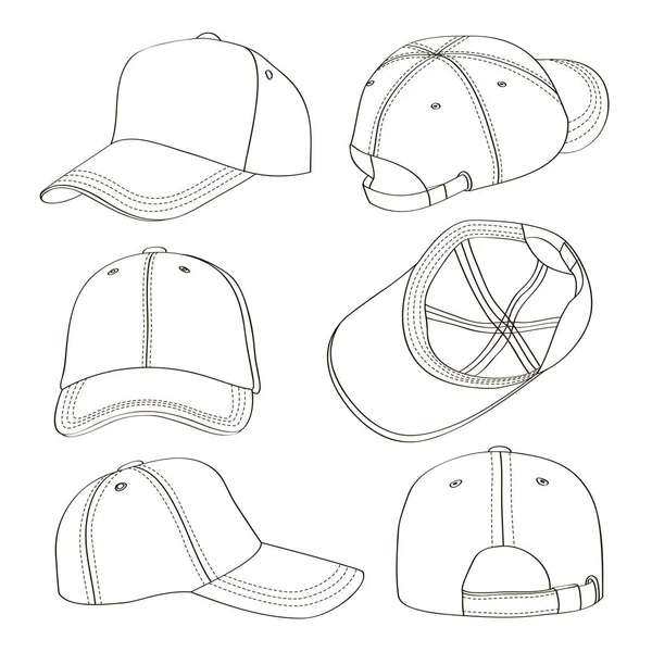 Casquette de baseball ensemble — Image vectorielle