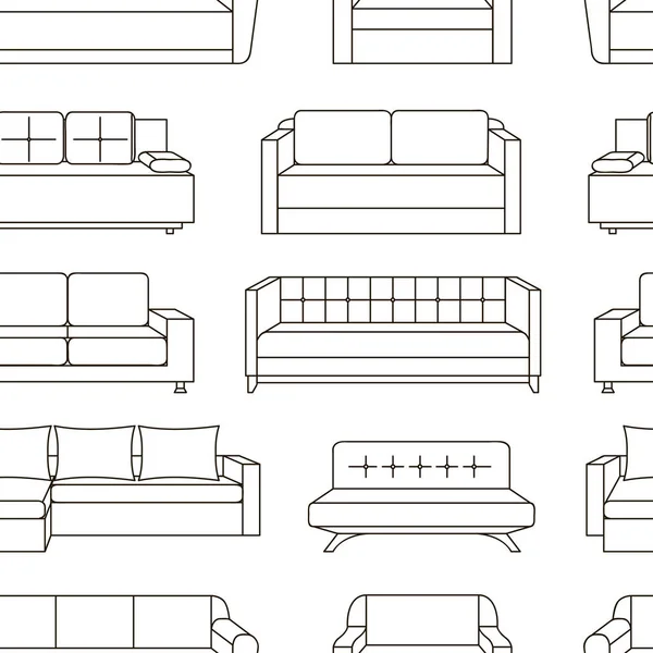 Sofa set pattern — Stock Vector