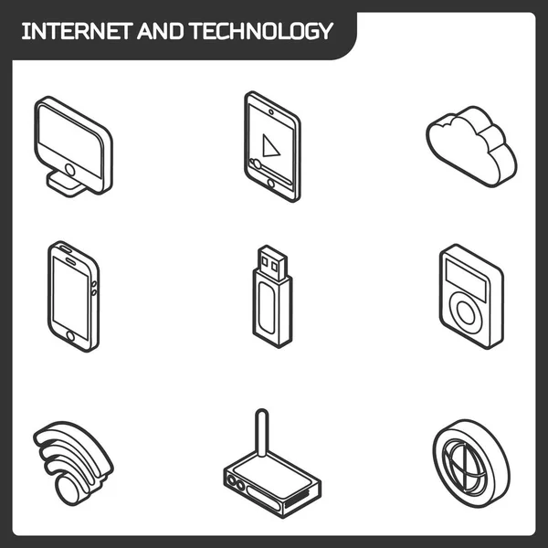 Internet e tecnologia — Vettoriale Stock