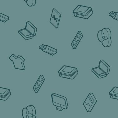 Basım endüstrisi anahat izometrik desen