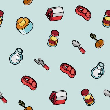 Çiftlik renk anahat izometrik desen