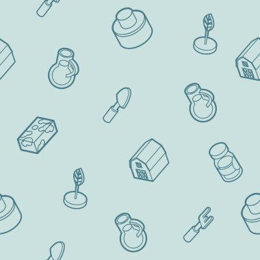 Çiftlik anahat izometrik desen