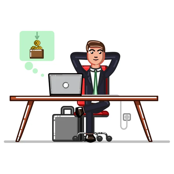 Business man making money — Stock Vector