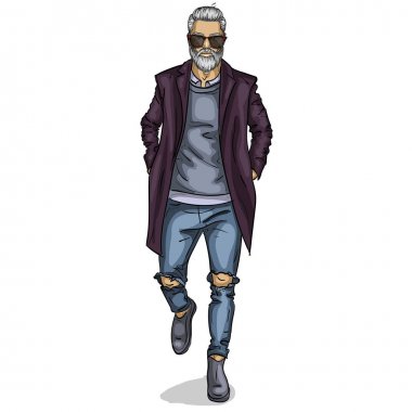 Vektör man modeli giyinmiş