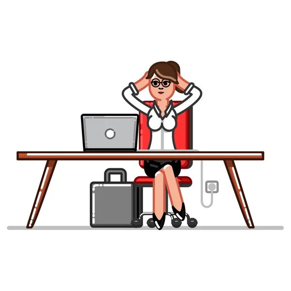 Mujer de negocios chilin en el lugar de trabajo — Vector de stock