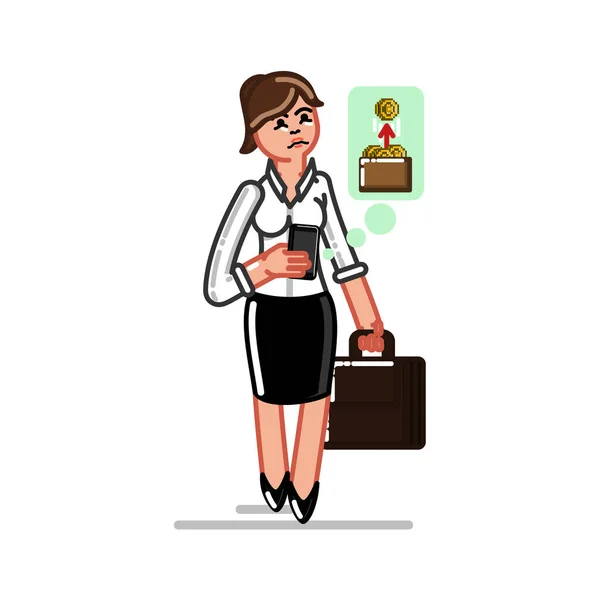Επιχειρήσεων γυναίκα λαμβάνει μεταφορές κεφαλαίων — Διανυσματικό Αρχείο