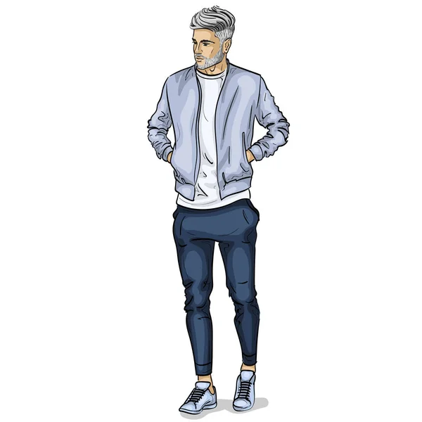 服を着てベクトル男モデル — ストックベクタ