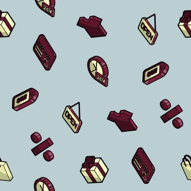 Siyah Cuma renk anahat izometrik desen