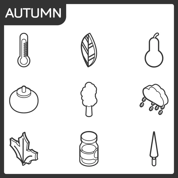 Hösten isometrisk ikoner — Stock vektor