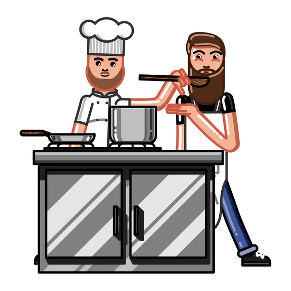 El jefe está cocinando — Vector de stock