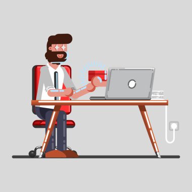 Adam bir paket laptop yolu ile sipariş