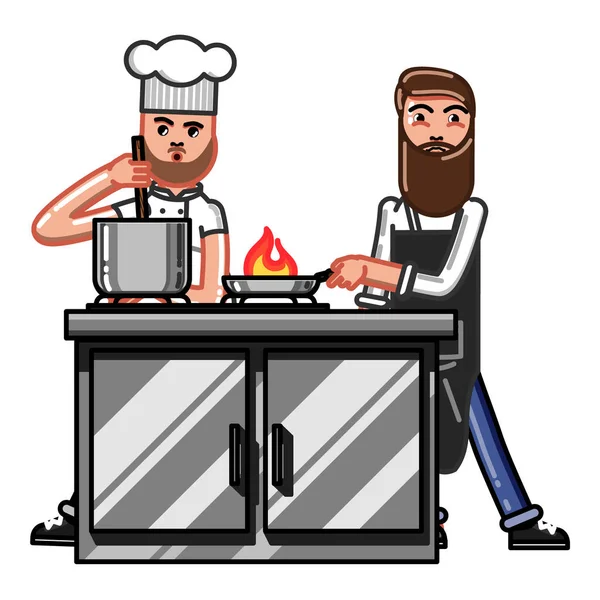 Keuken werknemer man — Stockvector