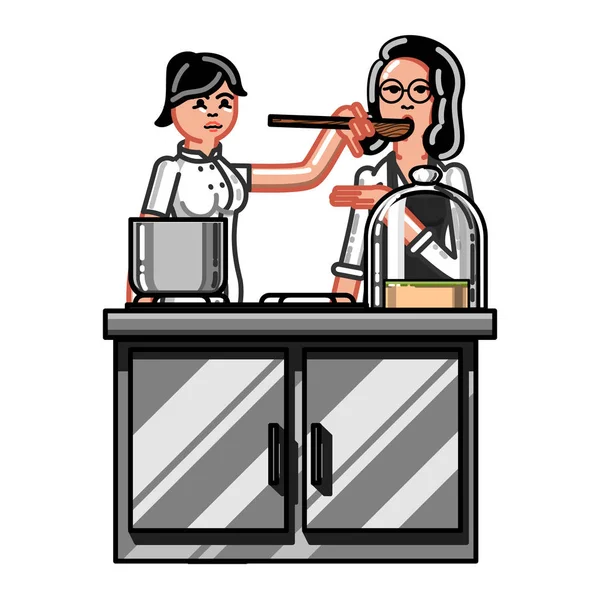 Travailleur de cuisine femme — Image vectorielle