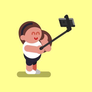 Kız selfie hale getirir.