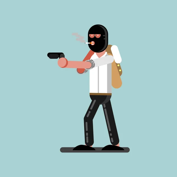 Robber in mask — Stock Vector