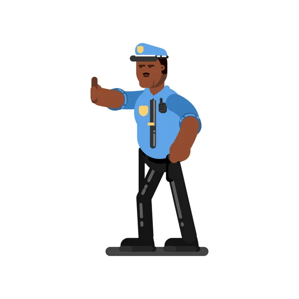 Oficial de policía negro — Vector de stock